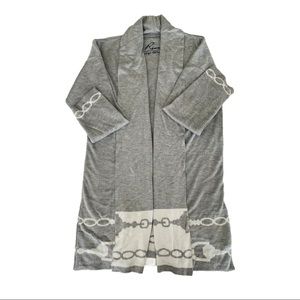 Equestrian-themed long sweater by Ronner Design. Size L. Like New.